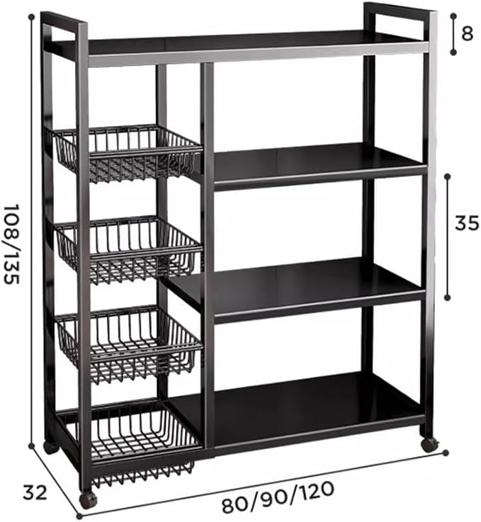 Estante de Cocina de acero inoxidable – Ruedas Incluidas