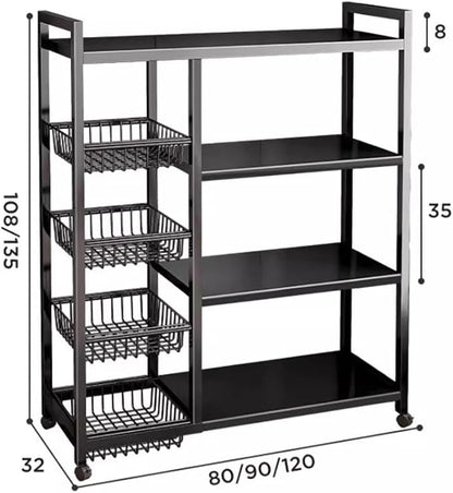 Estante de Cocina de acero inoxidable – Ruedas Incluidas