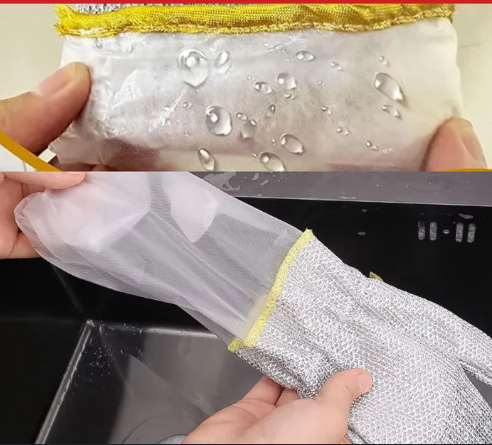 (3 pack) Guantes multiusos con fibra metálica – ¡Limpian hasta lo imposible!