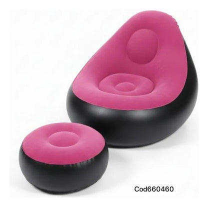 Sillón Inflable con Reposapiés – Relájate Donde Quieras con Máxima Comodidad