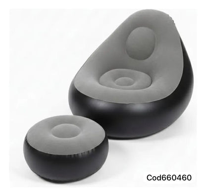 Sillón Inflable con Reposapiés – Relájate Donde Quieras con Máxima Comodidad