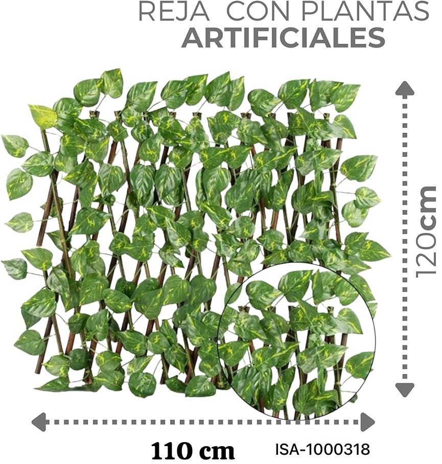 Valla Decorativa expandible con Follaje Artificial
