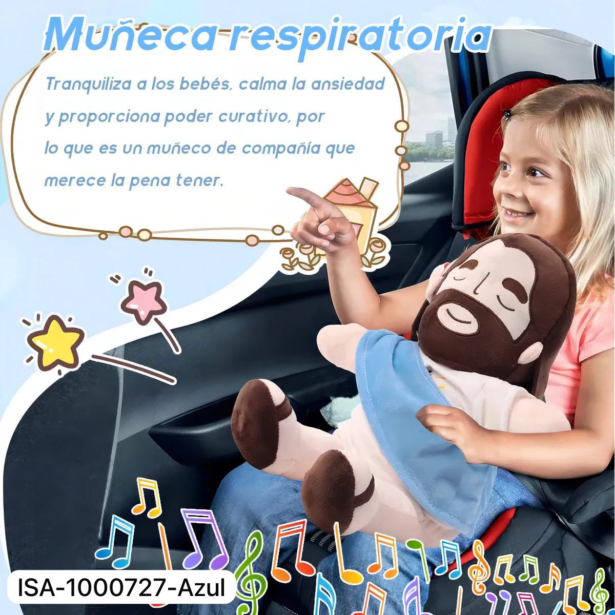 Peluche De Jesús Relajante con Respiración y Sonido