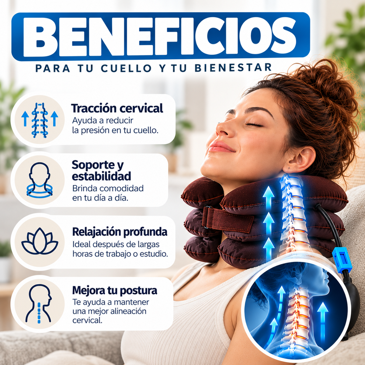 Soporte Cervical Inflable Ajustable