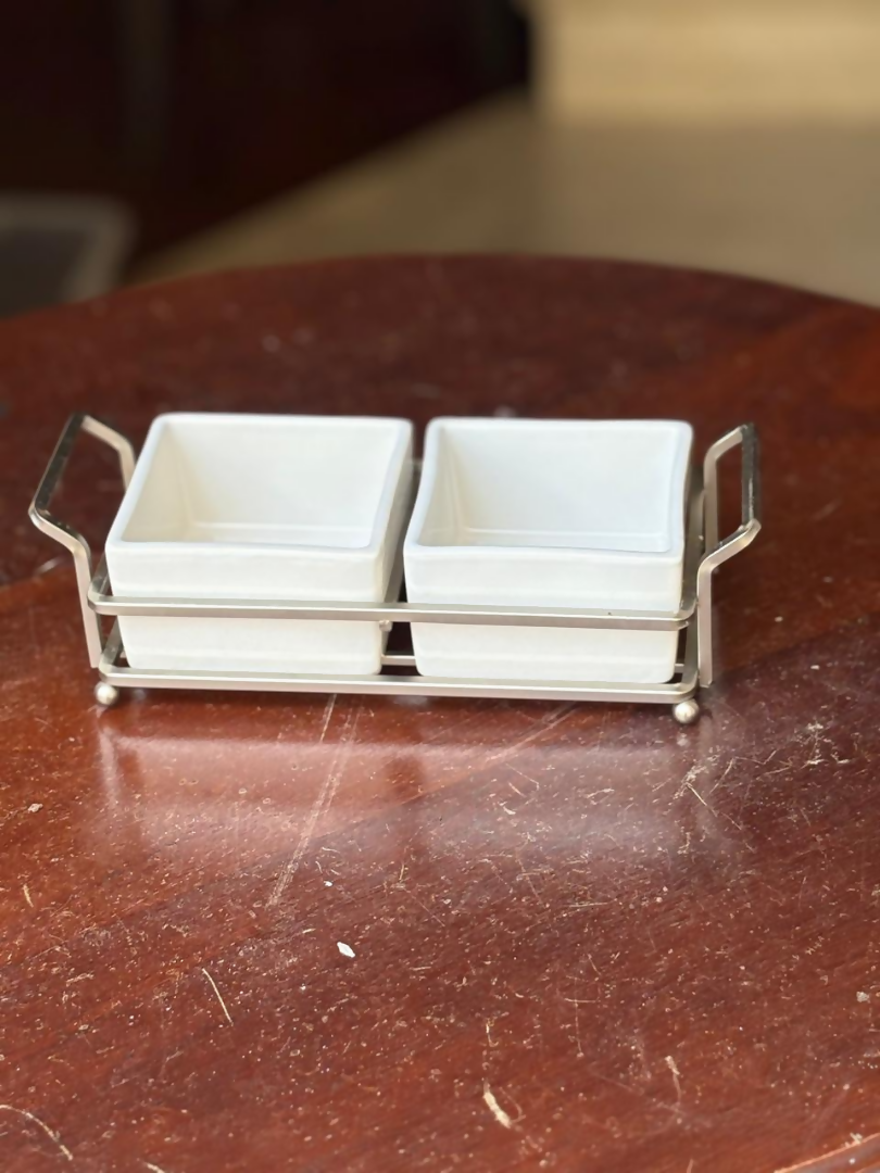 Salsero ceramica dobre set 2 unidades