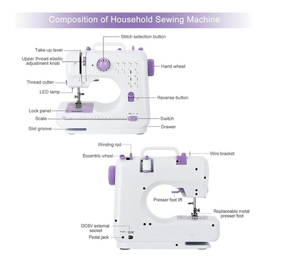 Mini Máquina de Coser Portátil – Ideal para Principiantes, Reparaciones Rápidas y Manualidades