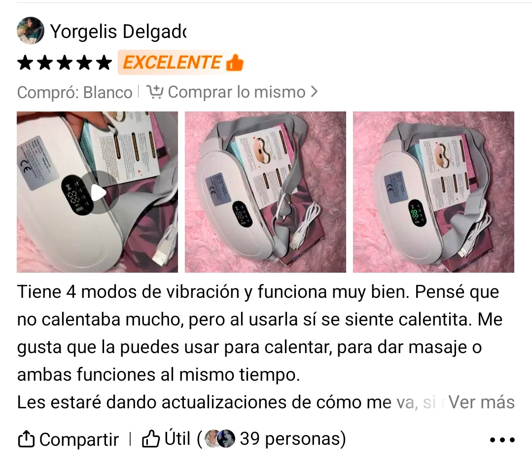 Cinturón Térmico de Alivio con Masaje USB