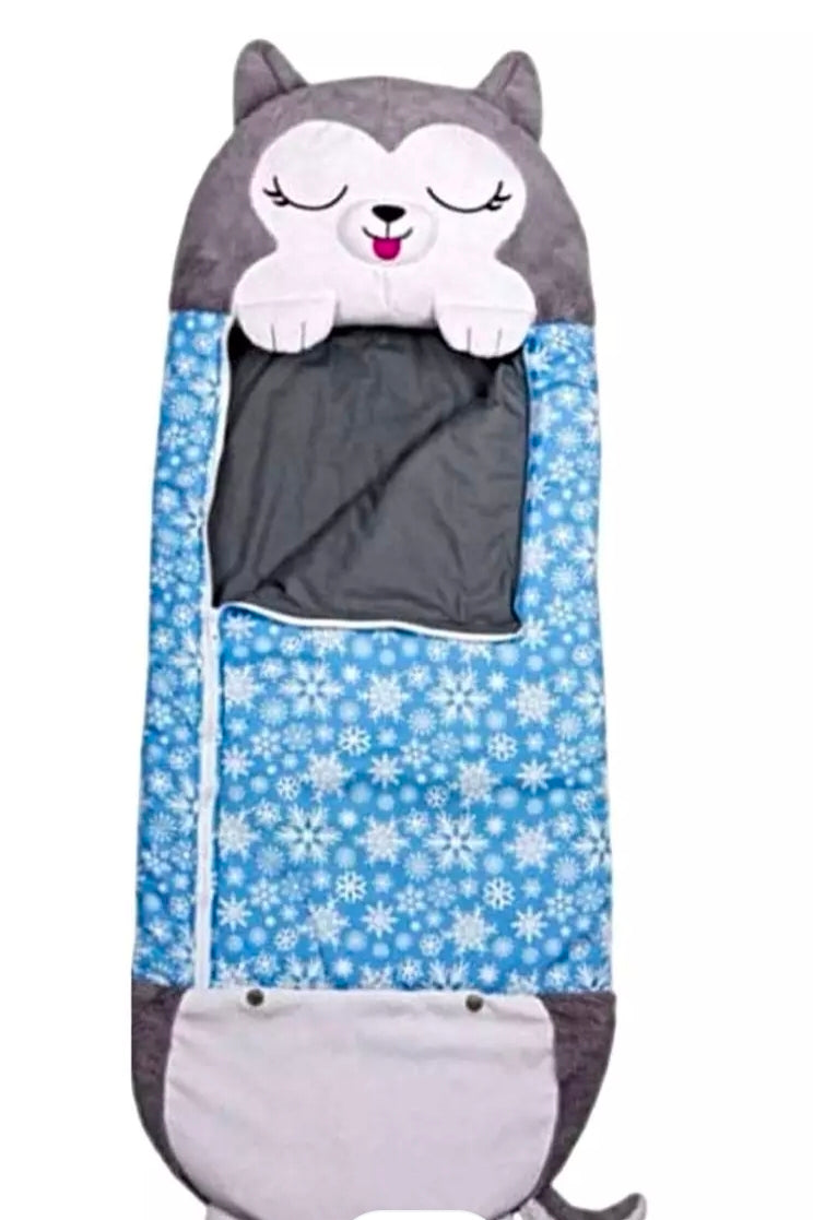Bolsa de Dormir Infantil Almohada/Peluche Lobo Gris