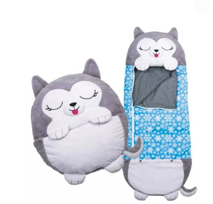 Bolsa de Dormir Infantil Almohada/Peluche Lobo Gris