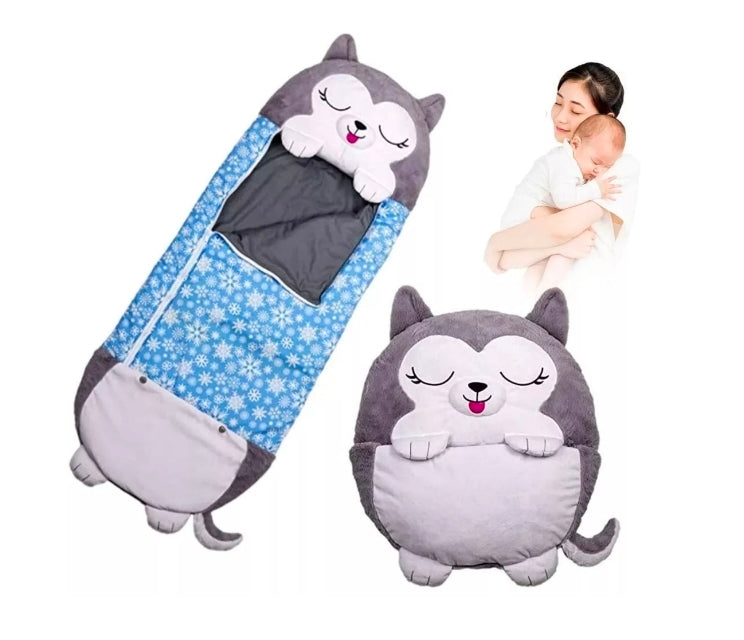 Bolsa de Dormir Infantil Almohada/Peluche Lobo Gris