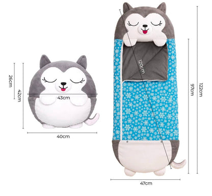 Bolsa de Dormir Infantil Almohada/Peluche Lobo Gris