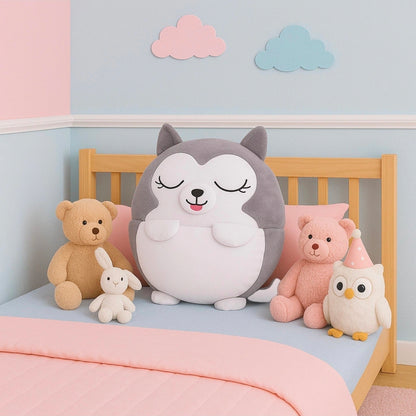 Bolsa de Dormir Infantil Almohada/Peluche Lobo Gris
