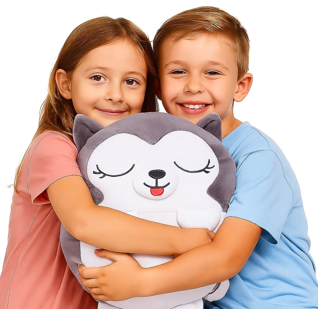 Bolsa de Dormir Infantil Almohada/Peluche Lobo Gris