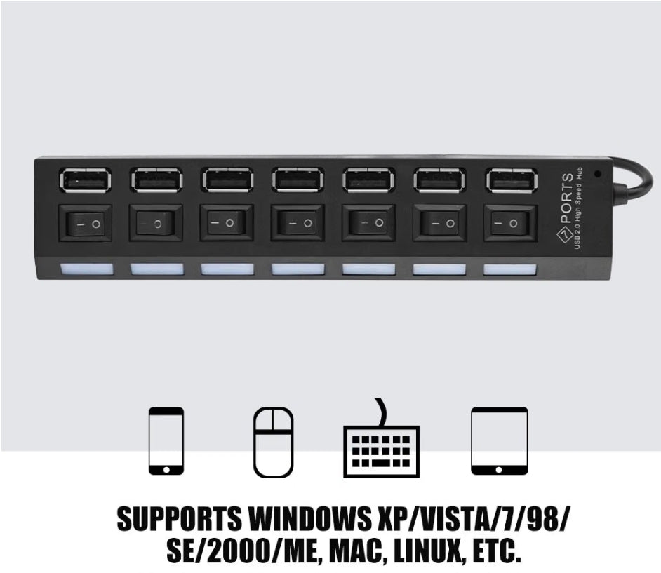 Hub USB de 7 Puertos