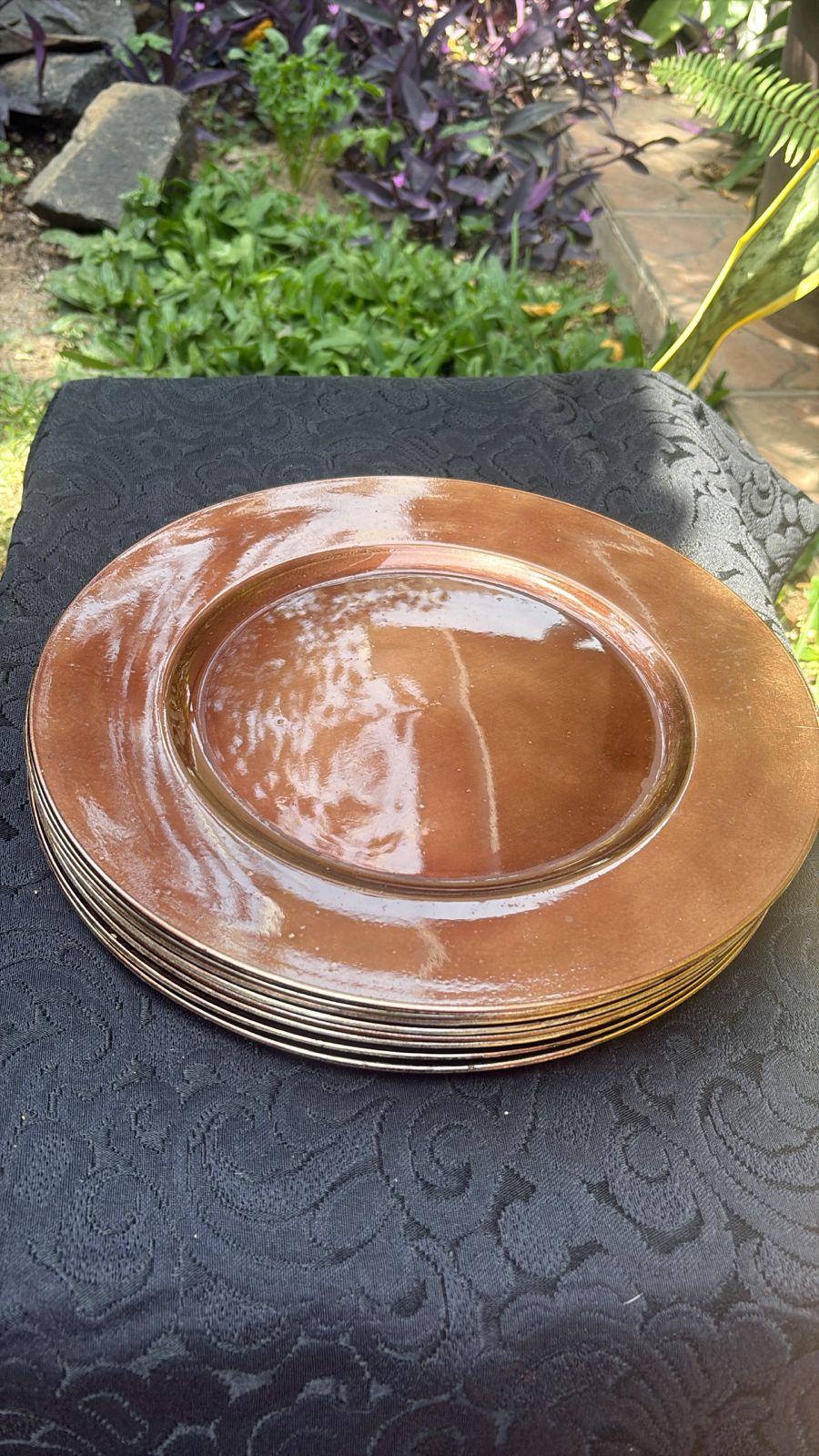 Set 8 platos color bronce