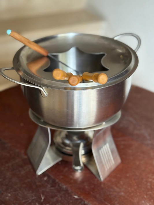 Set fondue con 6 pinchos