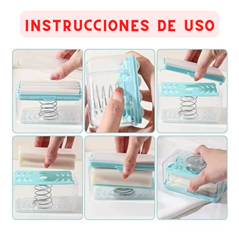 Dispensadora de detergente con rodillos para lavado a mano