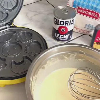 Wafflera Mágica de Figuras para Niños | 7 Moldes Animales | Antiadherente