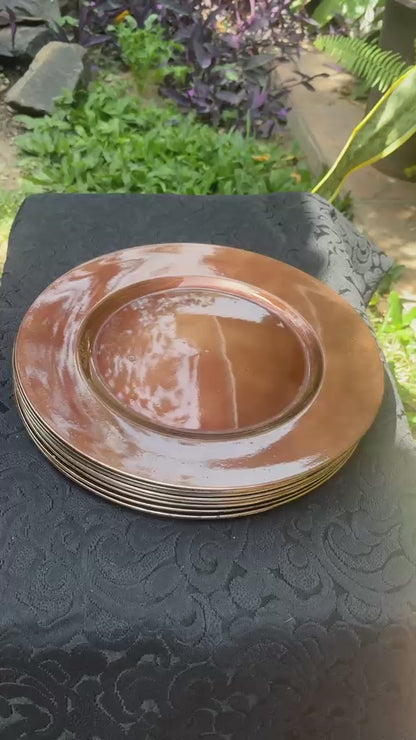 Set 8 platos color bronce