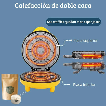 Wafflera Mágica de Figuras para Niños | 7 Moldes Animales | Antiadherente