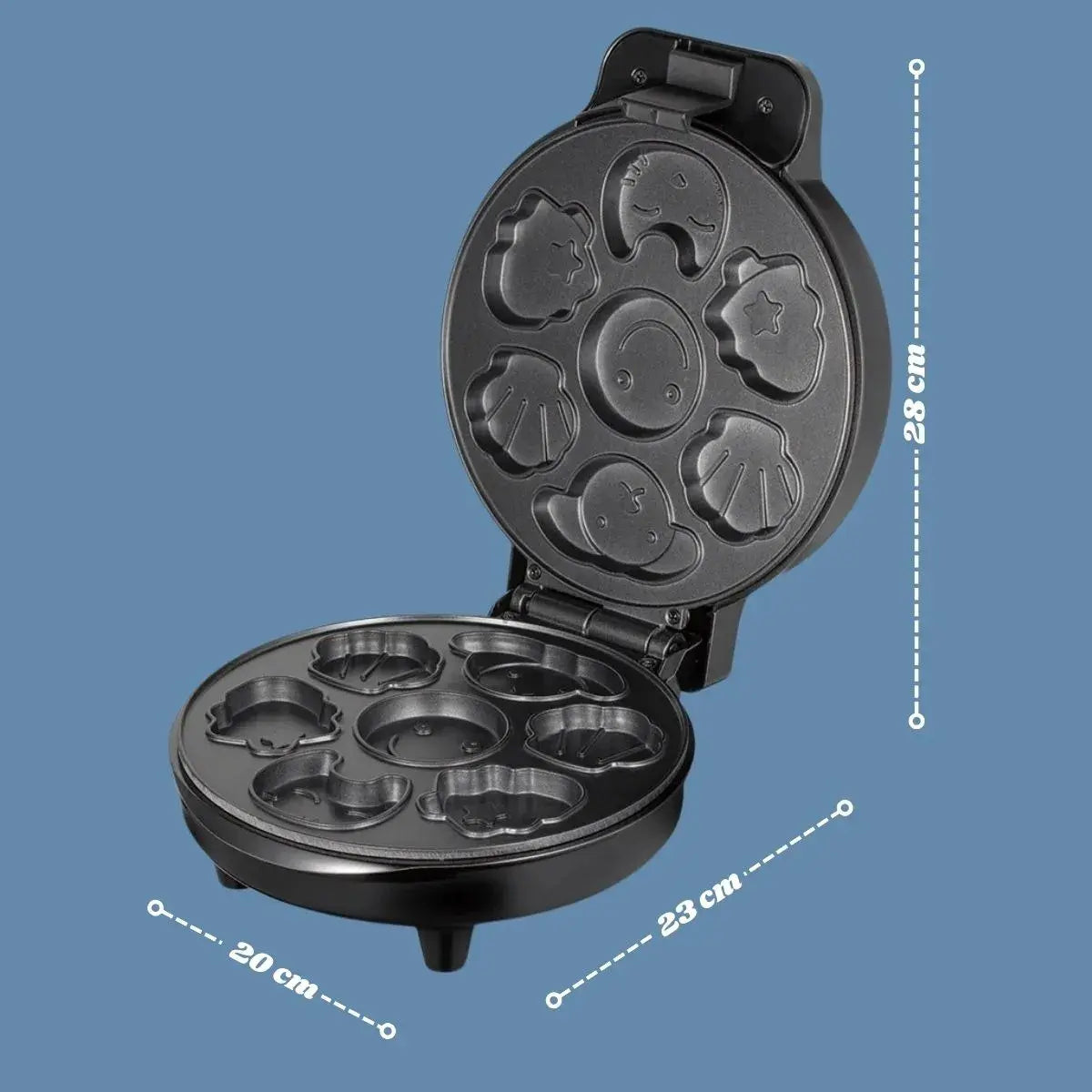 Wafflera Mágica de Figuras para Niños | 7 Moldes Animales | Antiadherente